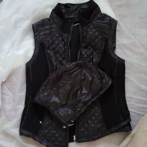Black vest with quilted front